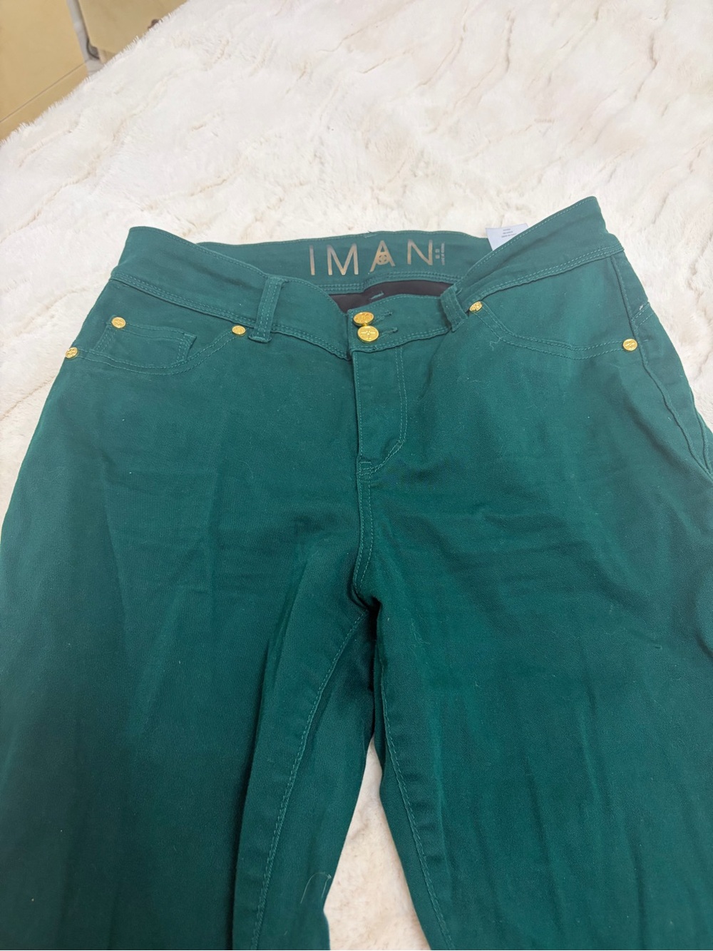 IMAN Forest Green Straight-Leg Women’s Jeans